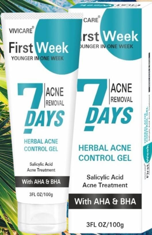 7 Days Herbal Acne Removal Gel - Acne Control Treatment with Salicylic Acid 100gm